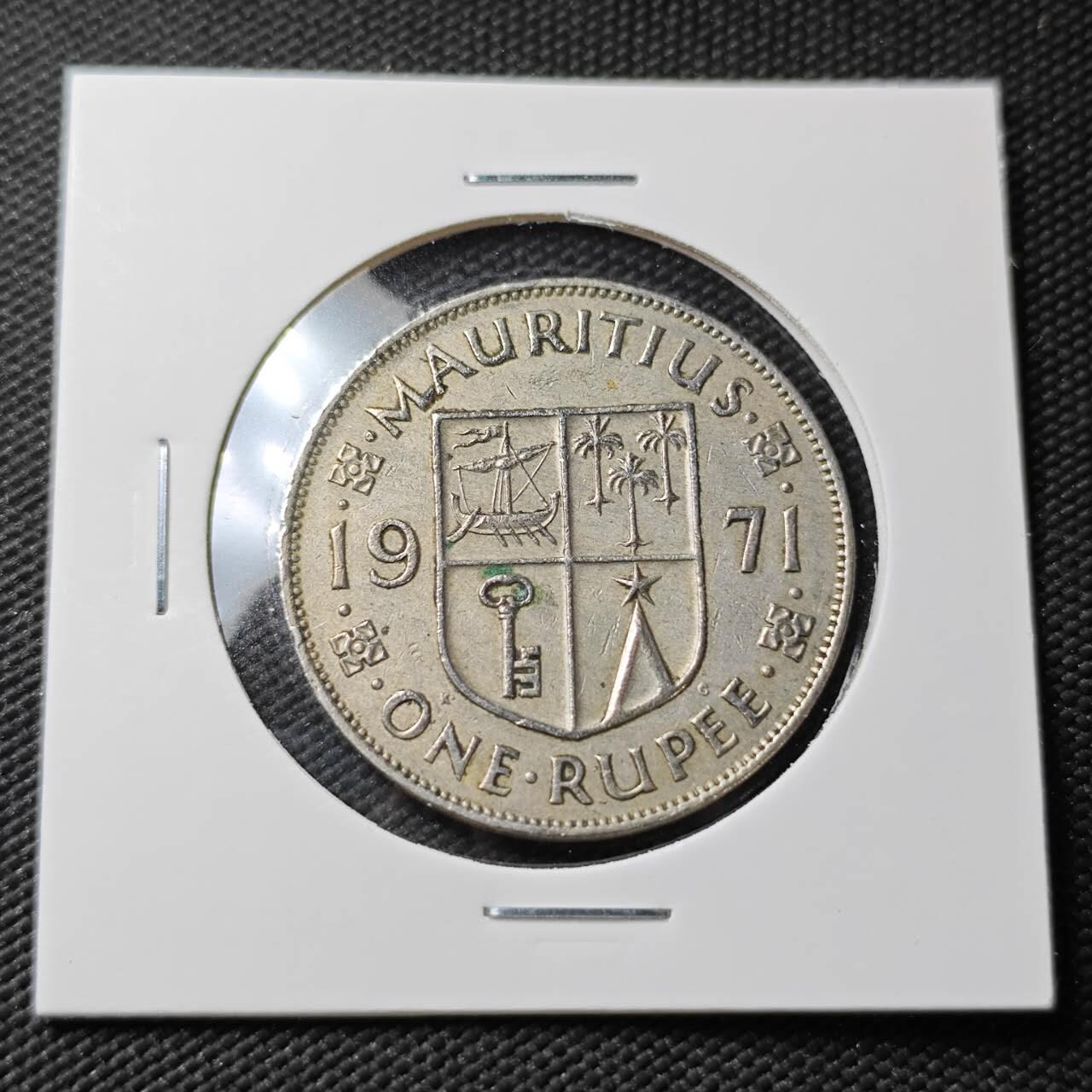 KK钱币收藏小铺  第396期  2月预留时间 周末发货  1971英属毛里求斯1卢比