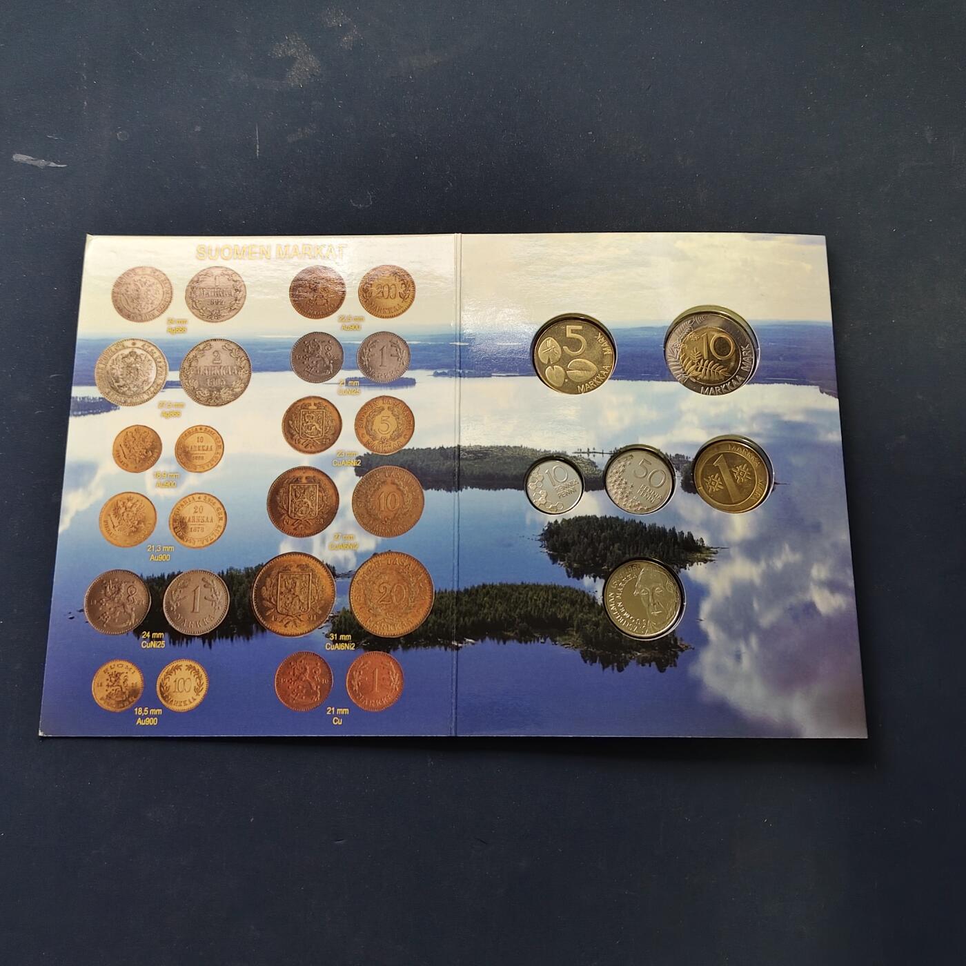 【全场包邮】纯粹捡漏拍506场-持续更新中 芬兰2001年马克铸币史系列马克创始人斯内尔曼纪念版官方套币（编号2001-2）2套