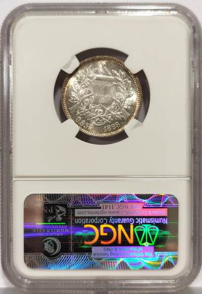 博洋堂世界钱币拍卖第162期（全场包邮） NGC MS66 危地马拉1898年2里亚尔银币，冠军分！