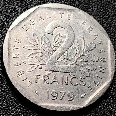 泉币菌-第200场- 新年快乐 新年第8场 本场拍品多 请提前出价（正月十五统一发货） - 法国早期（1979年）2法郎镍币 26mm 播种女神 入欧前 末版 绝版币