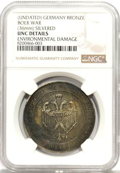 博洋堂世界钱币拍卖第162期（全场包邮） NGC UNC 德国1900年克留格尔镀银纪念章 上海泓盛62分成交价74750 李鸿章访问欧洲 设计展现对李鸿章的不满及 背面刻有“十足的骗子李鸿章滚开” 并伴有绞刑图案及“张伯伦”字样。此章蕴含着作者对李鸿章访德时受到极高规格接待的妒忌