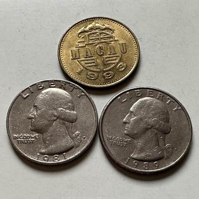 🌹外币初藏🌹🐯2026年第21场 正月十五正常发货 - 澳门美国3枚