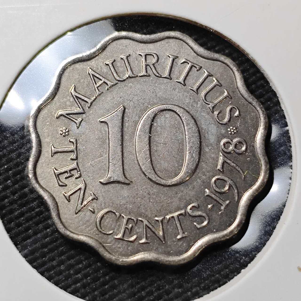 KK钱币收藏小铺  第396期  2月预留时间 周末发货  英属毛里求斯10分