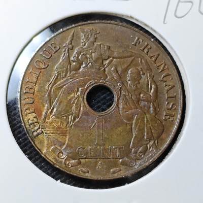 KK钱币收藏小铺  第396期  2月预留时间 周末发货 -  1938法属印支百分之一铜币 细节不错