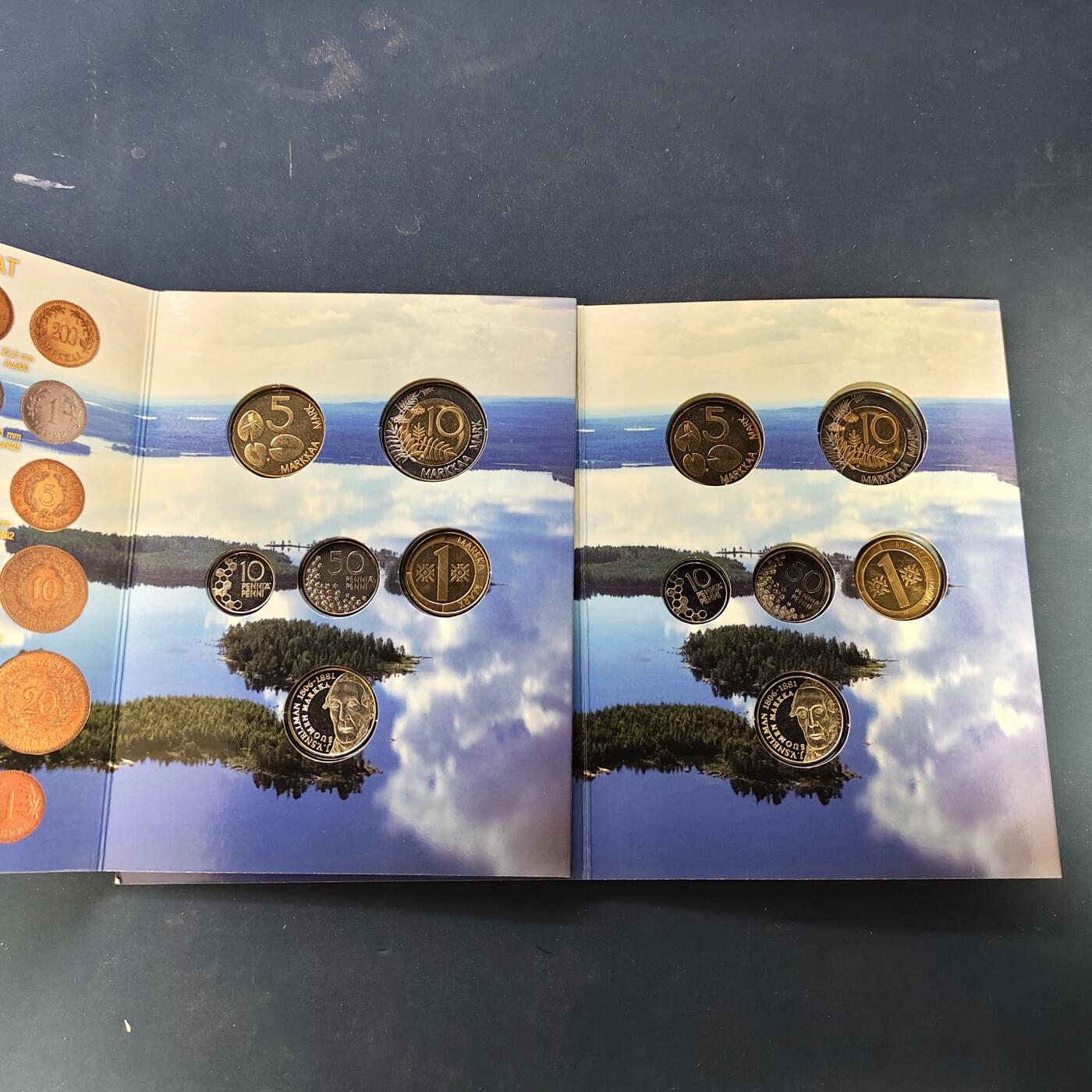 【全场包邮】纯粹捡漏拍506场-持续更新中 芬兰2001年马克铸币史系列马克创始人斯内尔曼纪念版官方套币（编号2001-2）2套