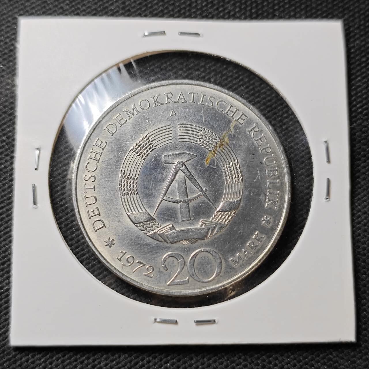 KK钱币收藏小铺  第396期  2月预留时间 周末发货  1972东德20马克纪念币