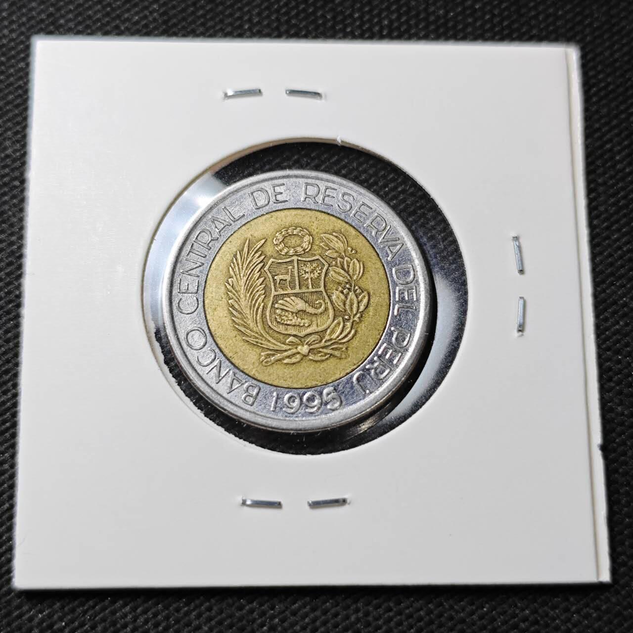 KK钱币收藏小铺  第396期  2月预留时间 周末发货 秘鲁5索尔双色币 