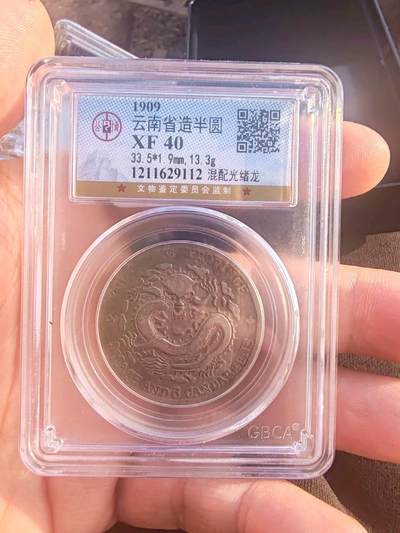 公博XF40分云南老龙半圆混配光绪龙宣统元宝背腻  - 公博XF40分云南老龙半圆混配光绪龙宣统元宝背腻 