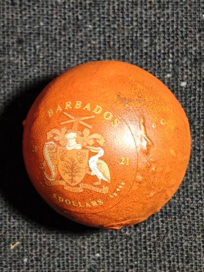 刘世昌艺术品销售中心～虎踞龙蟠*金杨在线联拍群第517期 - 巴巴多斯2021年“太阳系行星～火星” 球形3D立体1盎司纪念银币1枚，原盒证。