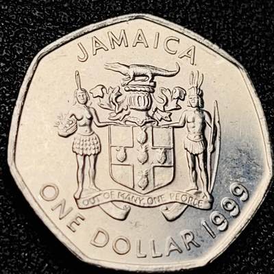 泉币菌-第200场- 新年快乐 新年第8场 本场拍品多 请提前出价（正月十五统一发货） - 原光美品 牙买加1999年壹元硬币 总理亚力山大·布斯塔曼特爵士18.5mm