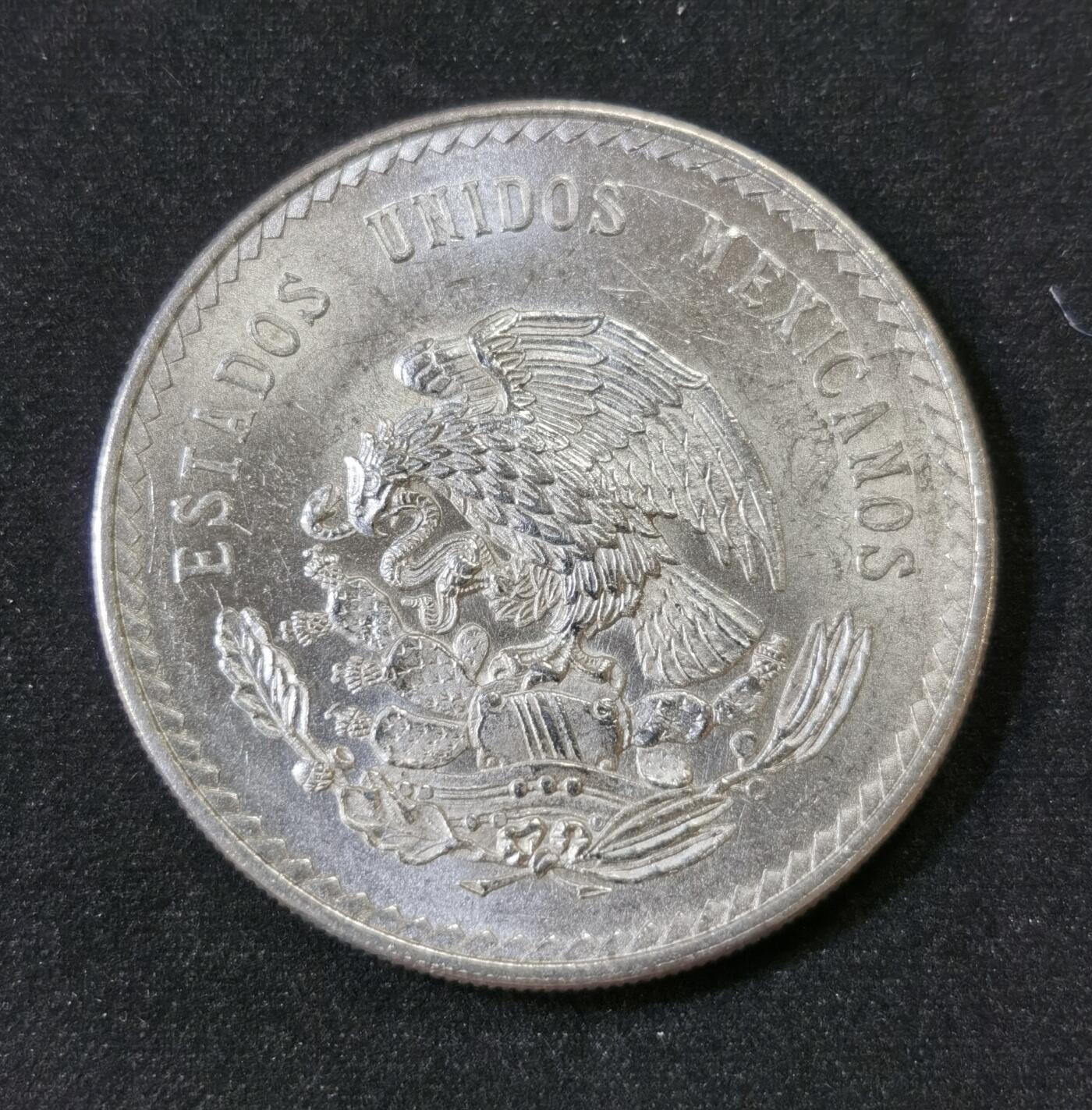 甄臻铺-世界币章拍卖（第52期），甄品场拍品征集中，送拍享返佣金等优惠多多 墨西哥1948 夸乌特莫克鹰洋 5比索 银币 总含银26.89g