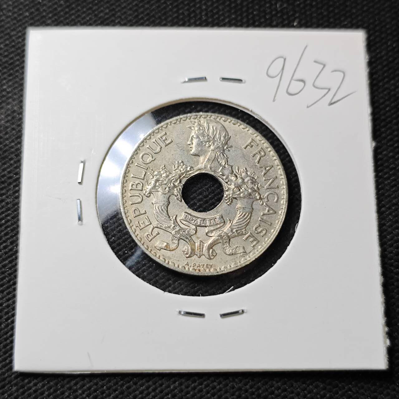 KK钱币收藏小铺  第396期  2月预留时间 周末发货  1938法属印支5分镍币