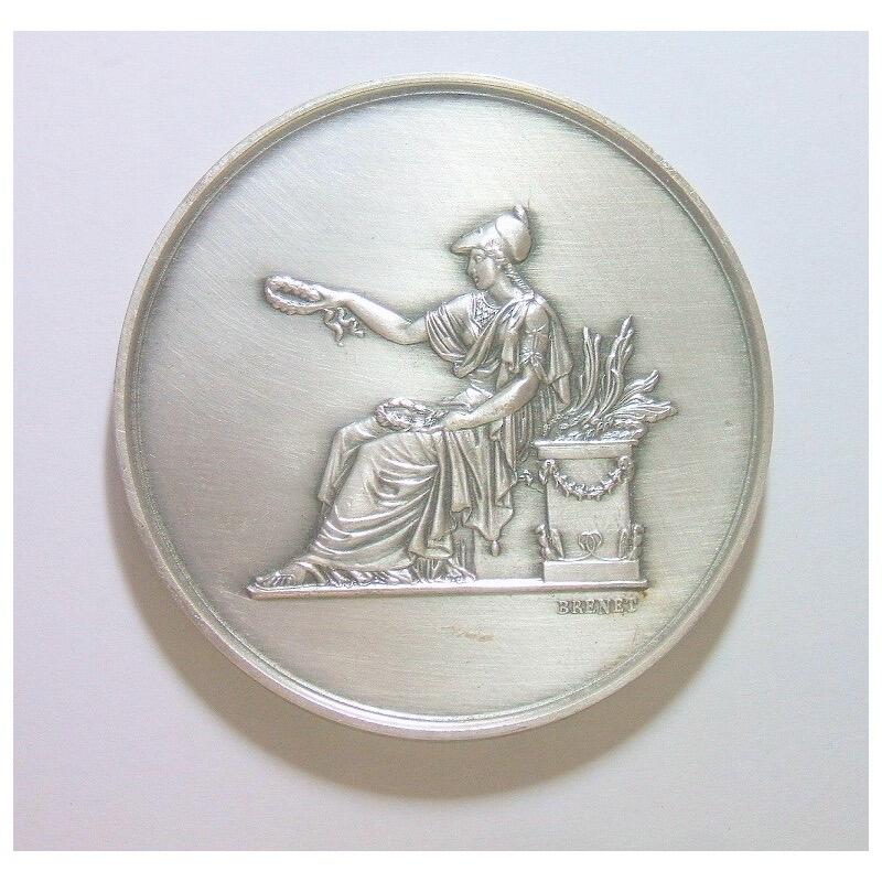 【旋风钱币】2月28日19:00准时开拍 精美欧洲币章、银币银章、第三帝国钱币等 全场包邮！ 【艺术】法国艺术大章 女神玛丽安娜坐像高浮雕精制超大镀银章 60MM 100克