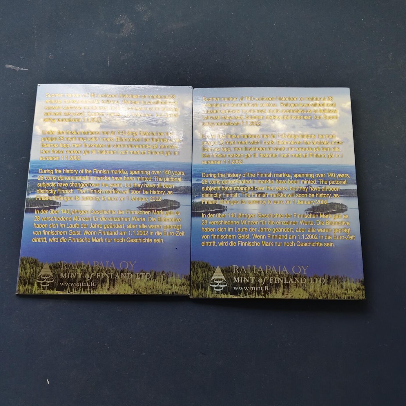 【全场包邮】纯粹捡漏拍506场-持续更新中 芬兰2001年马克铸币史系列马克创始人斯内尔曼纪念版官方套币（编号2001-2）2套