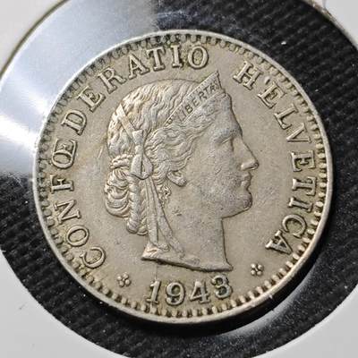 KK钱币收藏小铺  第396期  2月预留时间 周末发货 - 1943瑞士25分 