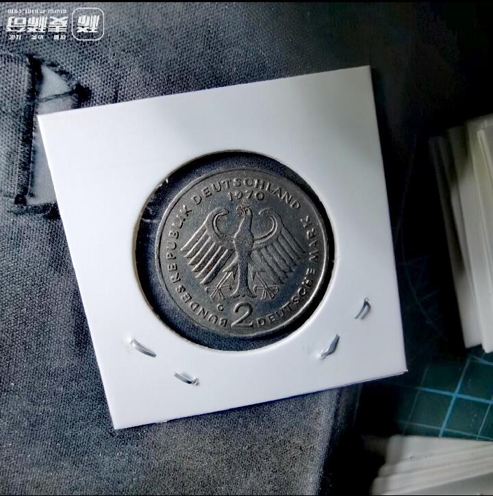 联邦德国1970年首任总理阿登纳头像2马克原光靓品纪念币