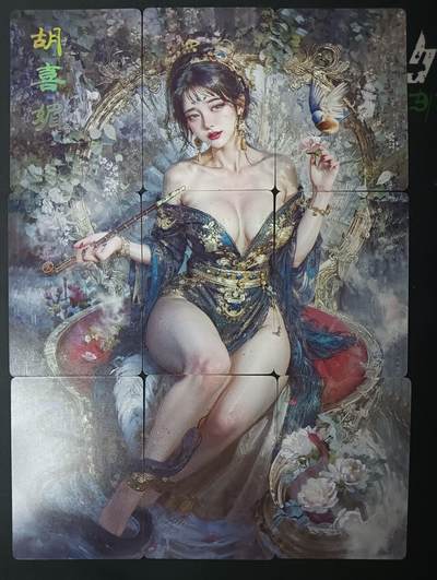 花开卡拍第61期（3月7号周六截拍，品控勿拍!!!拍品不寄存，运费5元（新疆需补运费差价或顺丰到付），自制卡难免瑕疵，可能存在轻微撞角爆边等出厂瑕疵，品控介意勿拍！） - 燎原卡牌 妖姬传 9拼 胡喜媚