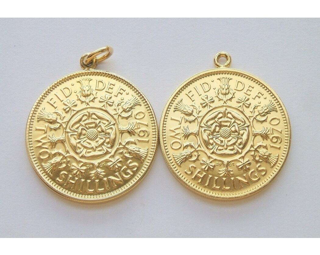 纯手工 单枚价 英国1970年伊丽莎白 镀金高浮雕精制币章吊坠 30MM