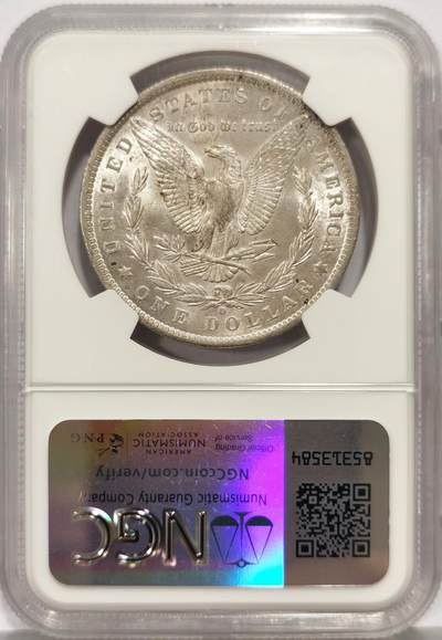 博洋堂世界钱币拍卖第162期（全场包邮） NGC MS63 美国1884年O版摩根，淡彩包浆，滴水未下的原生态