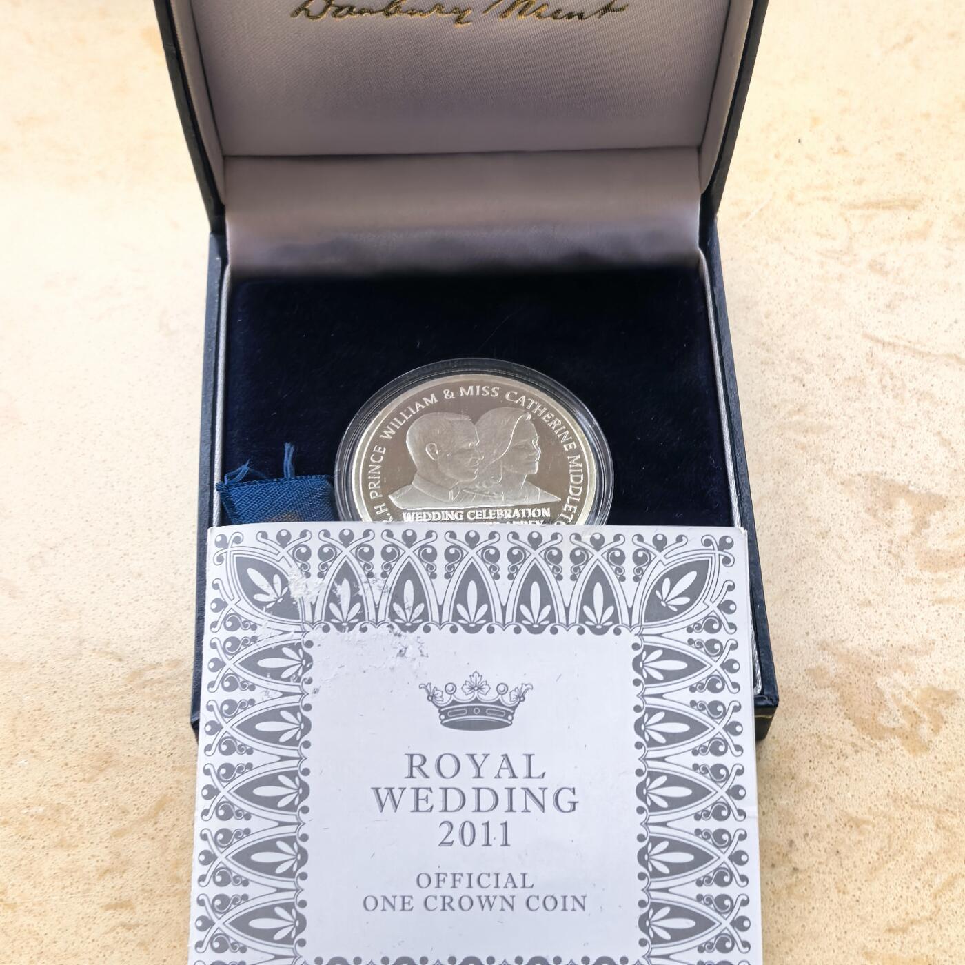道一币馆币章第一百六十八场 原盒证 直布罗陀2011年英国威廉王子和凯特王妃世纪婚礼1克朗精制银币