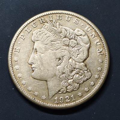 【全场包邮】纯粹捡漏拍507场-持续更新中 - 美国1921年1元摩根银币【38.1毫米26.73克90%】