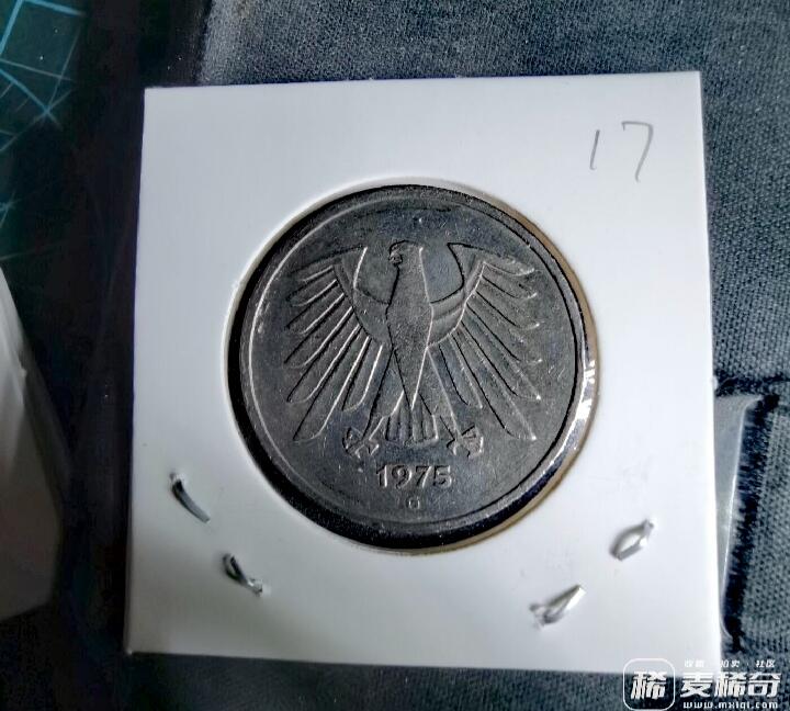 德国1975年5马克鹰徽图案美品硬币