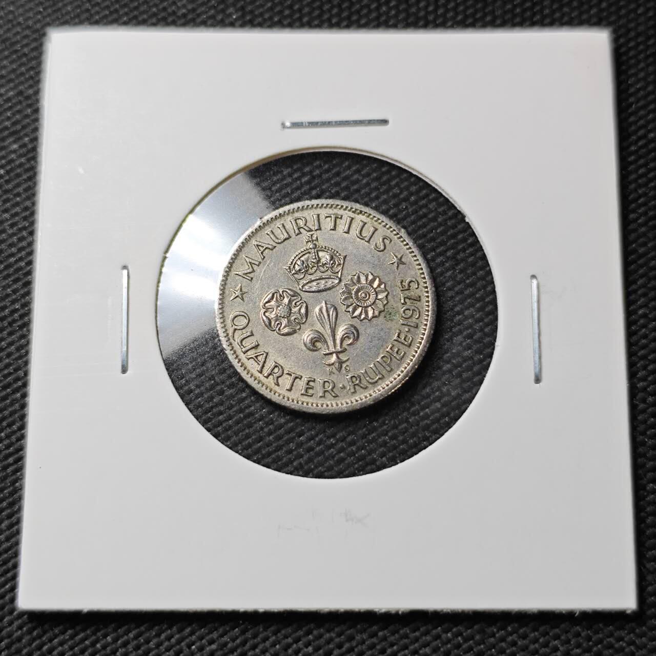 KK钱币收藏小铺  第396期  2月预留时间 周末发货  英属毛里求斯1/4卢比