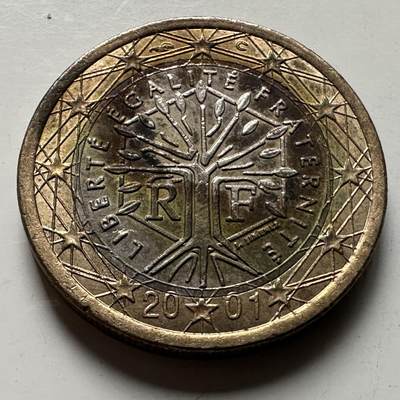 🌹外币初藏🌹🐯2026年第21场 正月十五正常发货 - 法国2001年1欧元