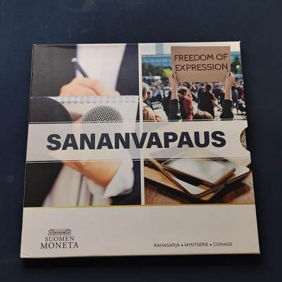 【全场包邮】纯粹捡漏拍506场（套币专场，注意佣金） - 【稀少】芬兰2021年官方发行新闻与言论自由主题封装套币-含2欧元新闻与言论自由双色纪念币-量3000