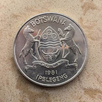 道一币馆币章第一百六十八场 - 博茨瓦纳1981年国际残疾人年5普拉纪念银币 28.5g 925S 24000