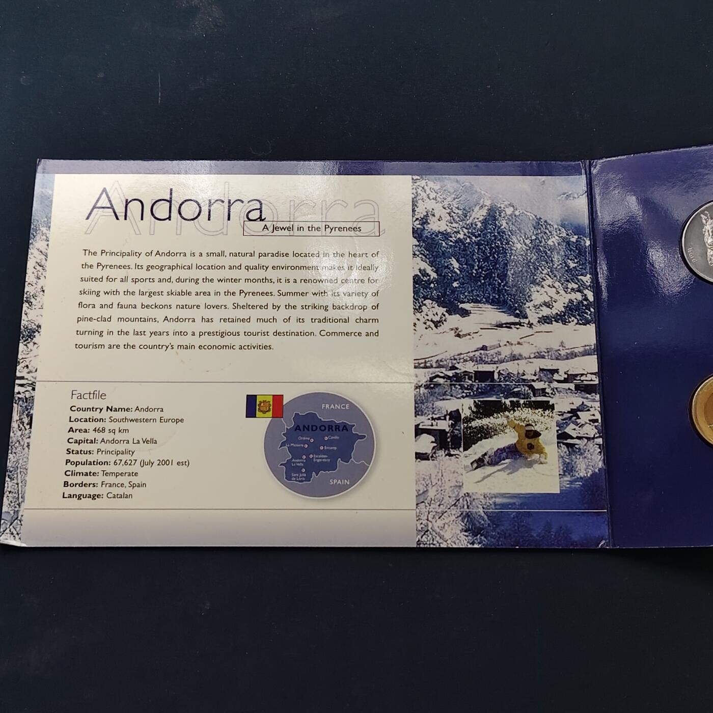 【全场包邮】纯粹捡漏拍506场-持续更新中 安道尔2002年官方套币-含法国西班牙分享当年流通1欧元版本