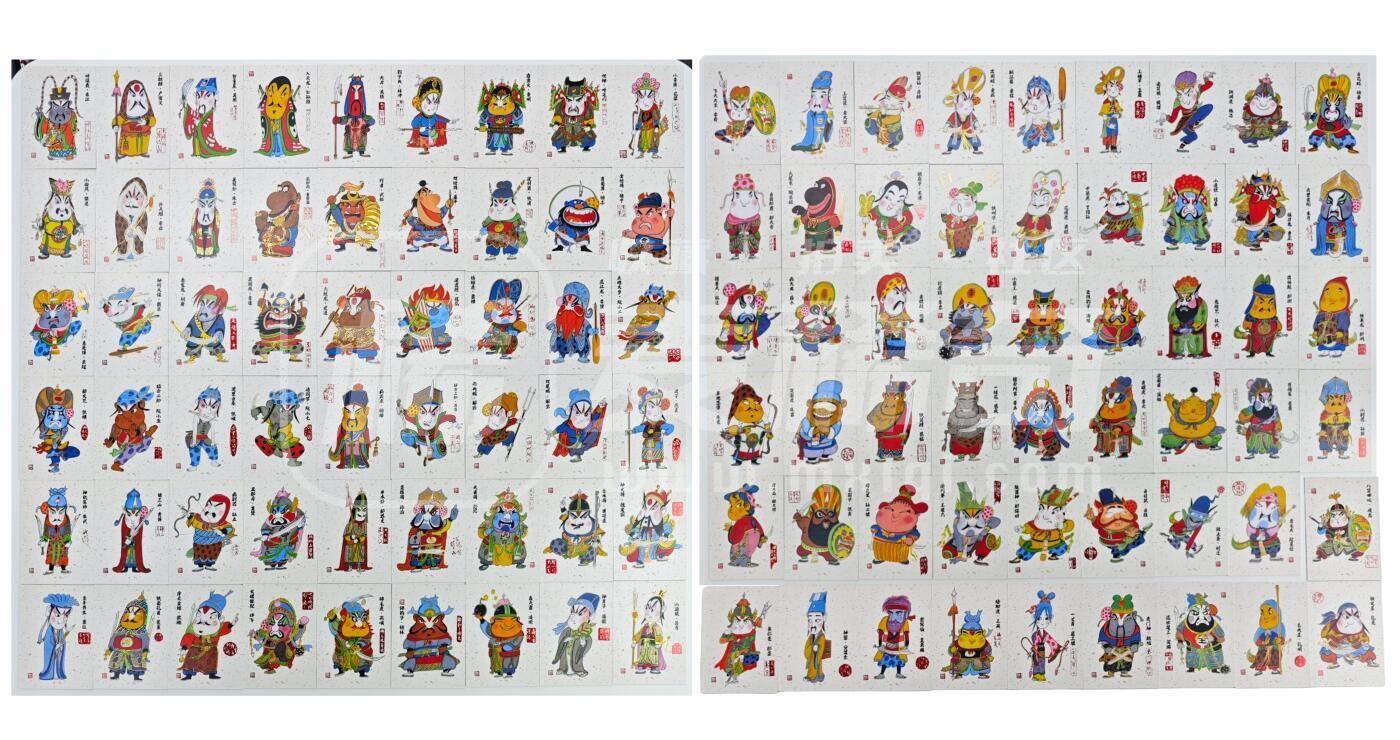 玉楼春卡牌第三期（开年小场，送拍零佣金，持续收拍） 2024 卡盟文创 蔡志忠 水浒一百零八将 盲盒卡 108张全