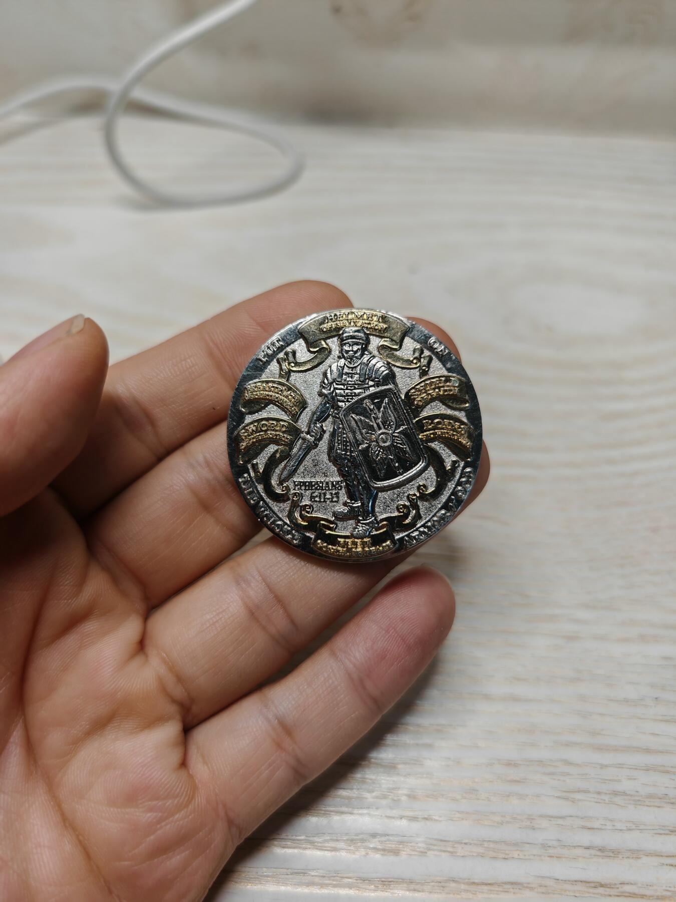 美国汉诺威县警长纪念章正面铠甲勇士 背面星形徽章和警长姓名