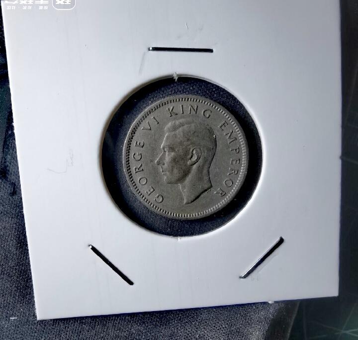 新西兰1947年六便士银质好品硬币