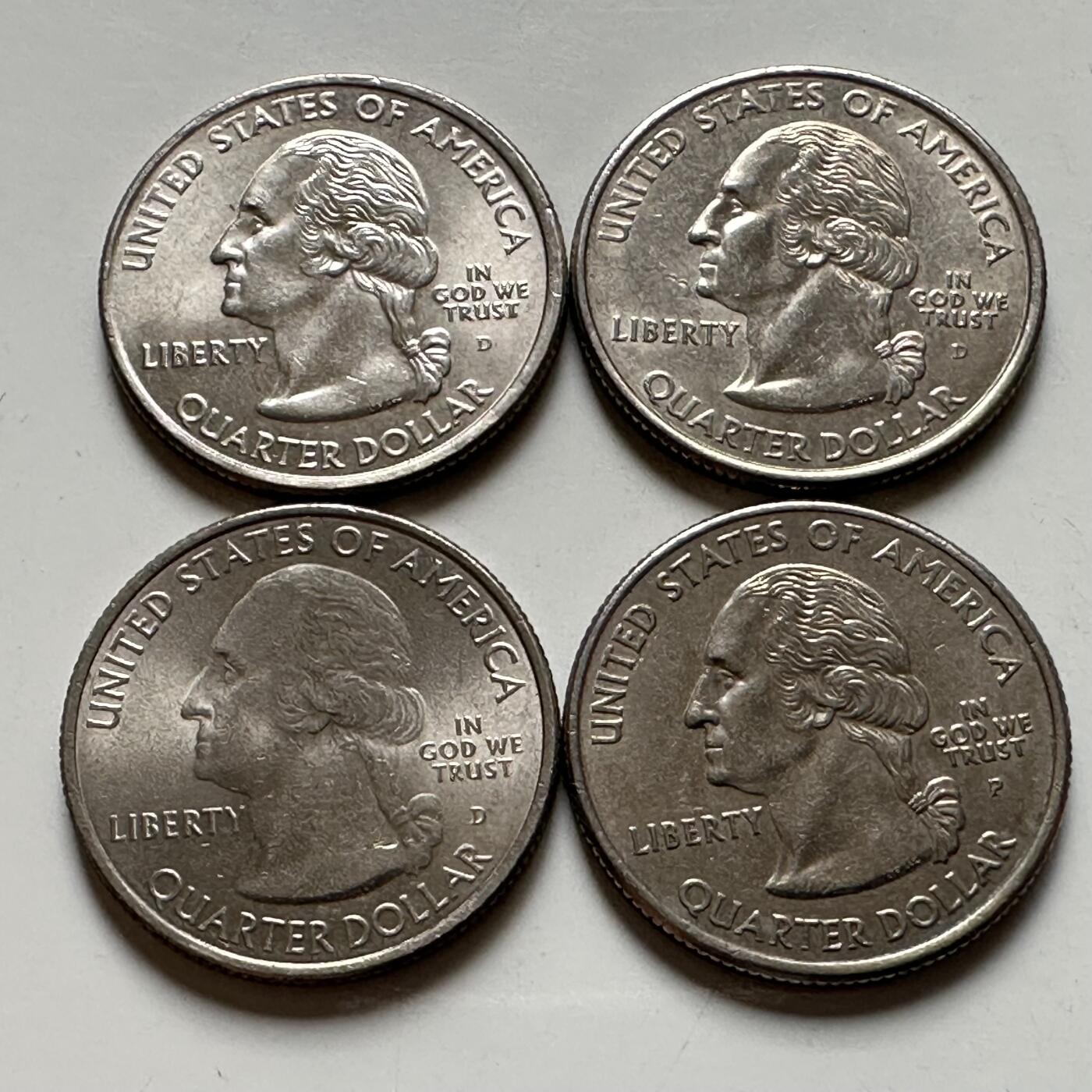 🌹外币初藏🌹🐯2026年第21场 正月十五正常发货 美国25分纪念币四枚