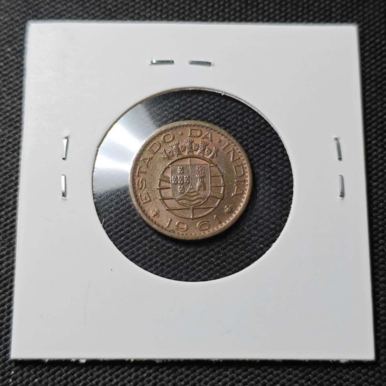 KK钱币收藏小铺  第396期  2月预留时间 周末发货  1961葡属印度10分铜币