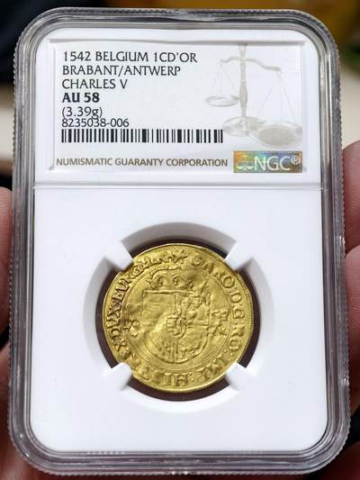 NGC-AU53神圣罗马帝国1542年布拉班特查理五世1金王冠金币 - NGC-AU53神圣罗马帝国1542年布拉班特查理五世1金王冠金币