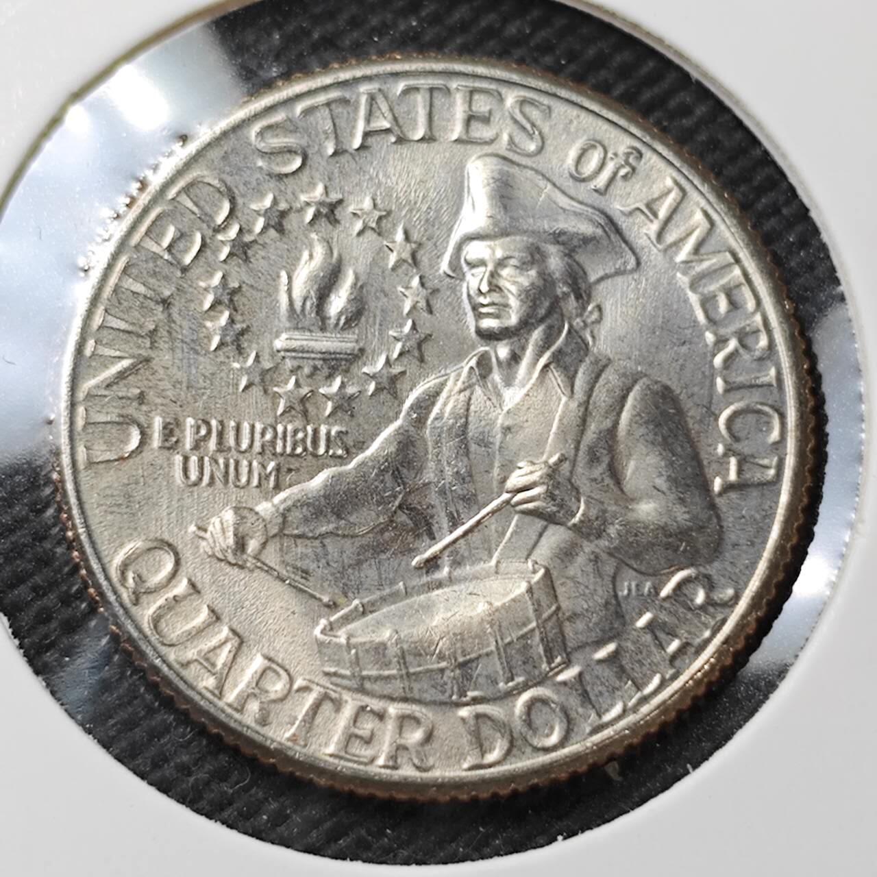 KK钱币收藏小铺  第396期  2月预留时间 周末发货 1976美国25分纪念币 好品 