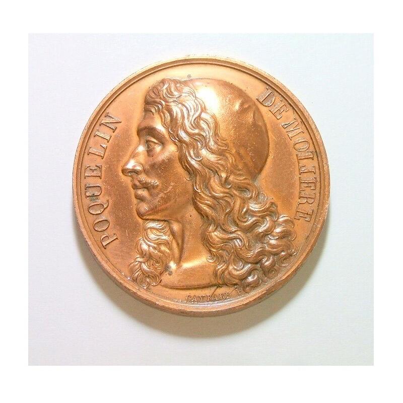 法国1816年 大文豪莫里哀高浮雕精制大铜章 光边 40MM