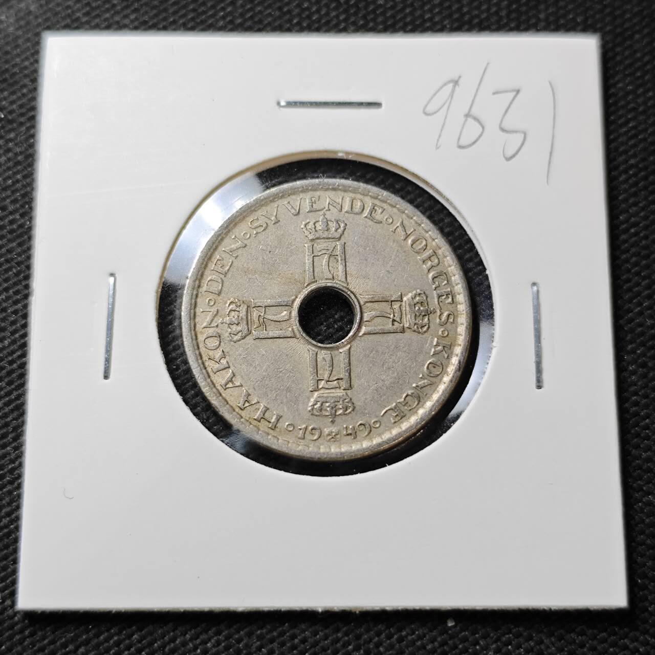 KK钱币收藏小铺  第396期  2月预留时间 周末发货  1949挪威1克朗