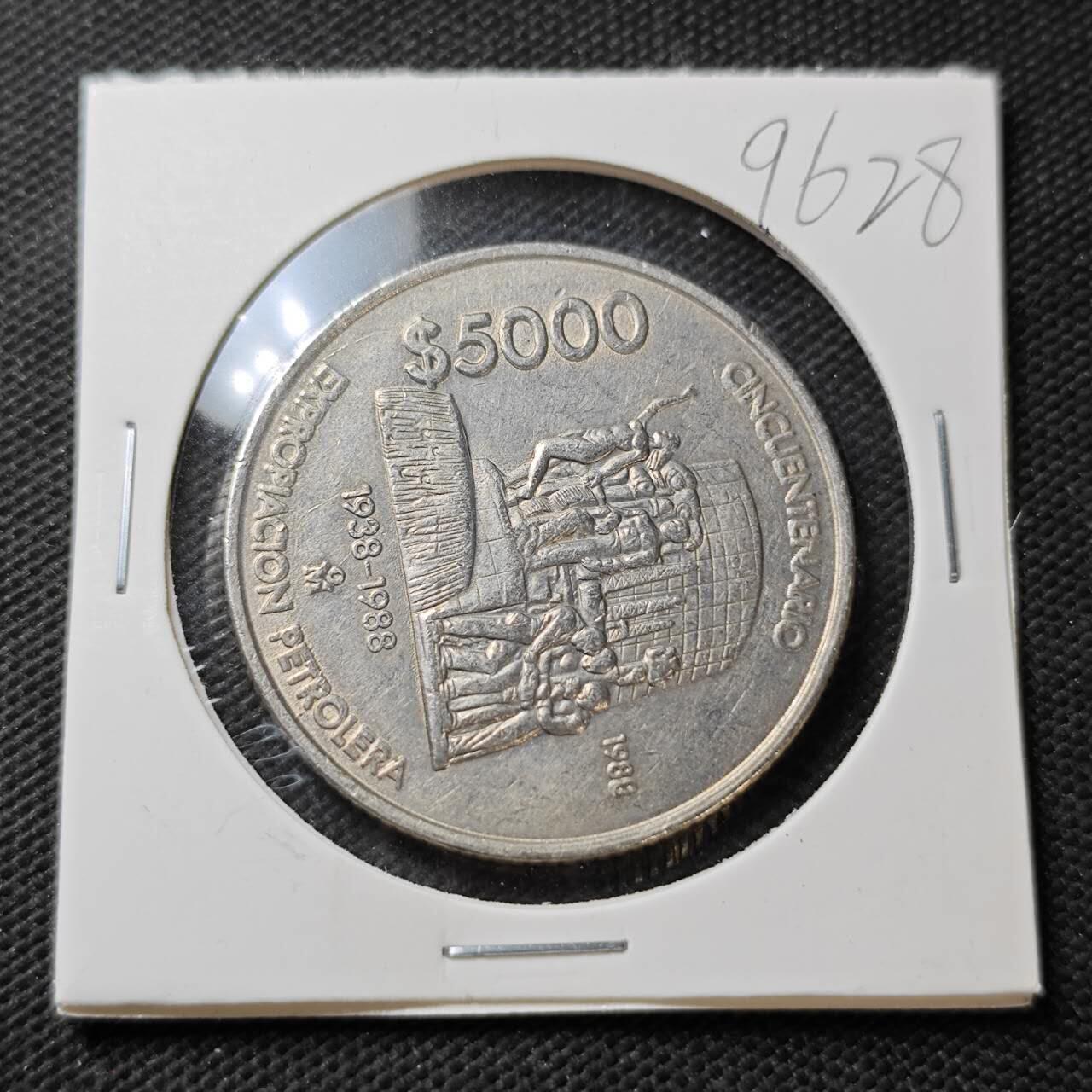 KK钱币收藏小铺  第396期  2月预留时间 周末发货  1988墨西哥5000比索纪念币