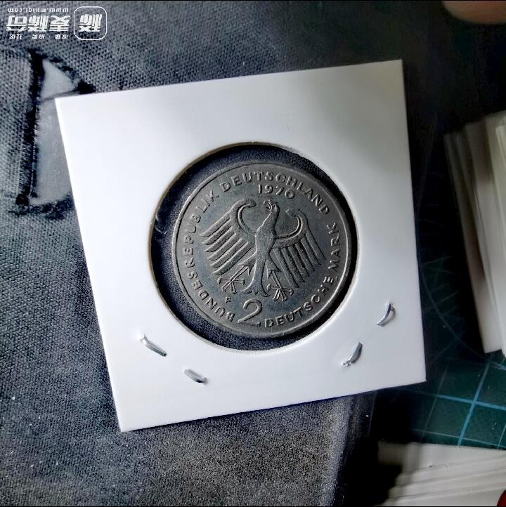 联邦德国1970年首任总统豪斯头像2马克原光靓品纪念币