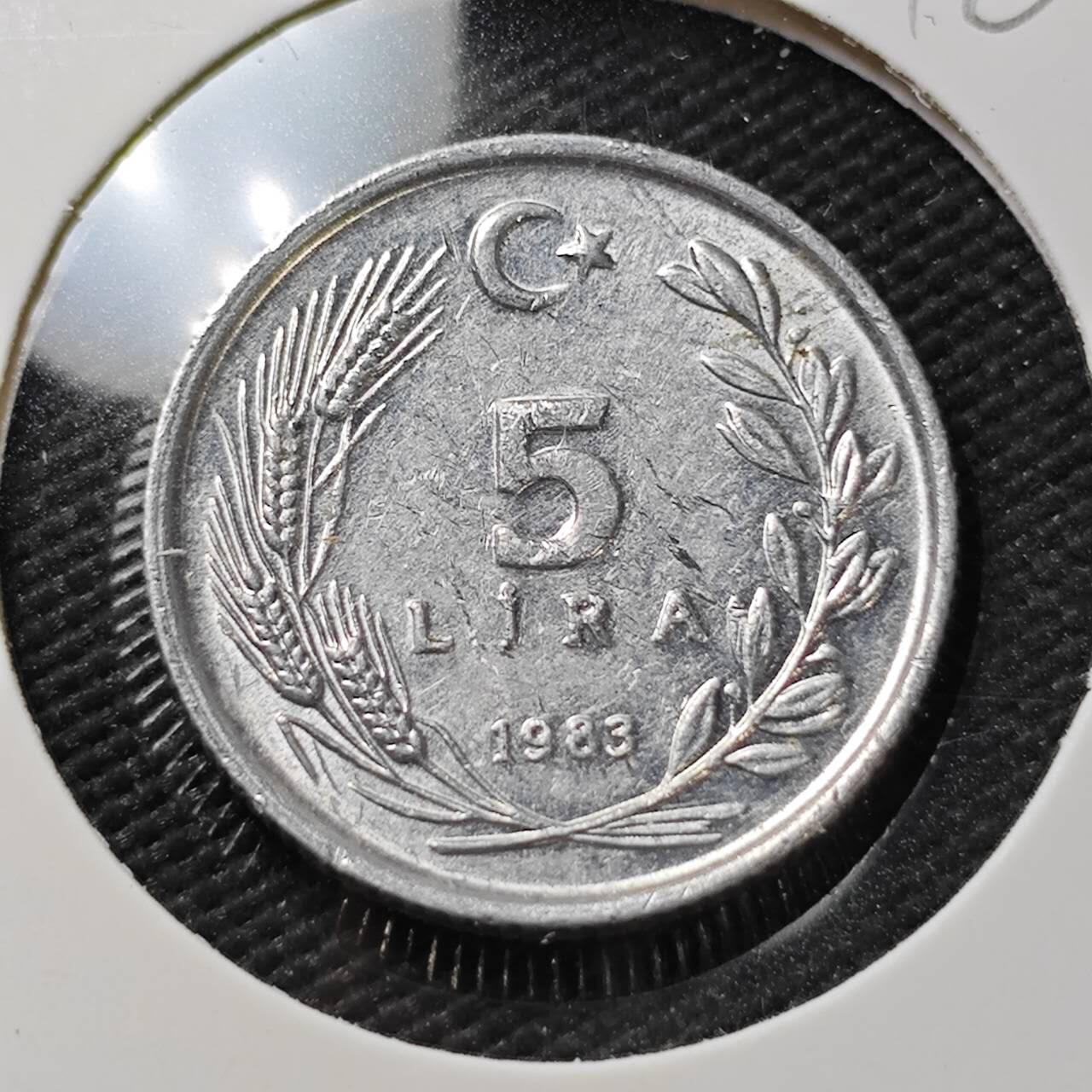 KK钱币收藏小铺  第396期  2月预留时间 周末发货  土耳其5里拉