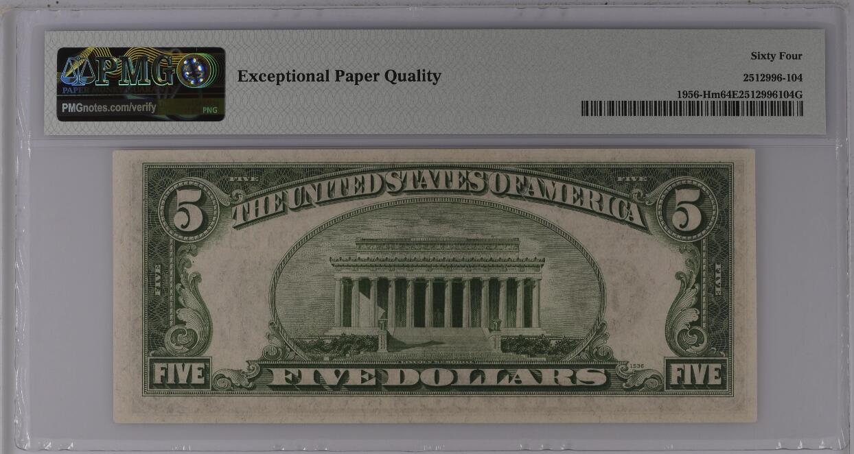 【礼羽收藏】🌏世界钱币拍卖126期 【1】【号码无4 稀少圣路易斯分区H首发A冠 深绿色】1934年 5美 PMG64E