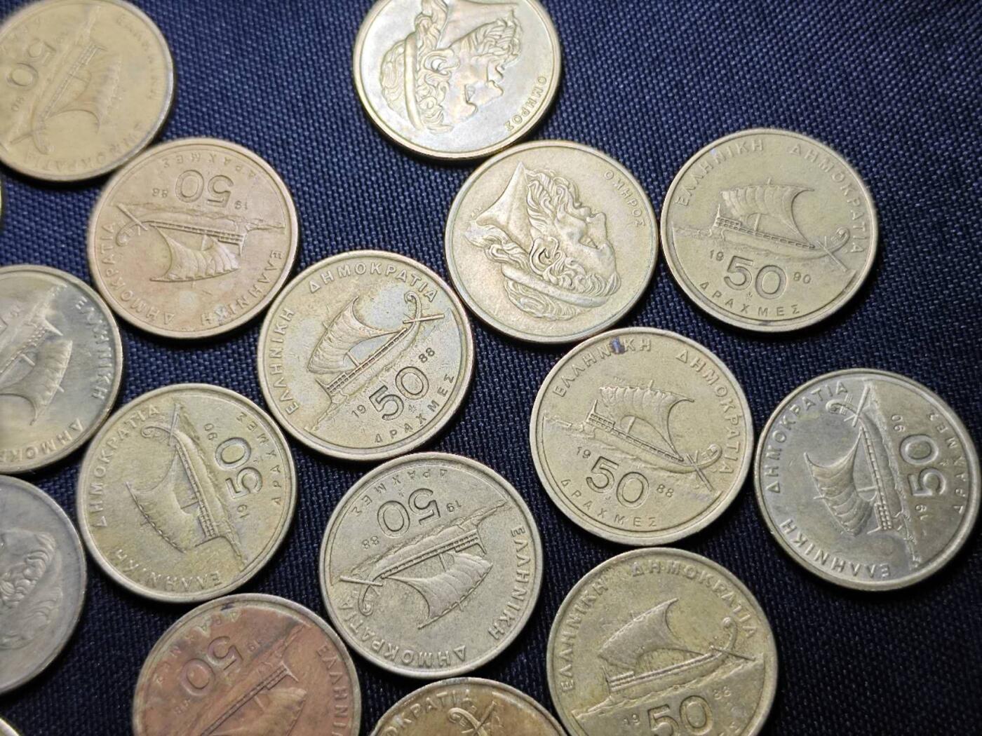 KK钱币收藏小铺   套币 批量/好品散币专场 2月预留时间 周末发货  希腊50德拉克马33枚一组