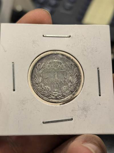 博洋堂世界钱币拍卖第162期（全场包邮） 匈牙利1916年1克朗银币