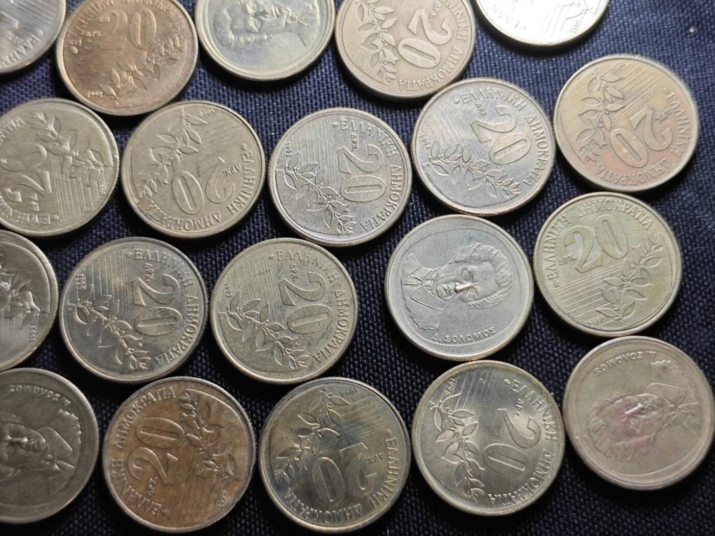 KK钱币收藏小铺   套币 批量/好品散币专场 2月预留时间 周末发货  希腊20德拉克马一组26枚