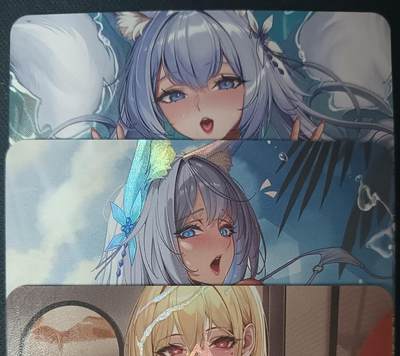 花开卡拍第61期（3月7号周六截拍，品控勿拍!!!拍品不寄存，运费5元（新疆需补运费差价或顺丰到付），自制卡难免瑕疵，可能存在轻微撞角爆边等出厂瑕疵，品控介意勿拍！） - 墨卡文创 枕边  3张艺术卡 彩闪