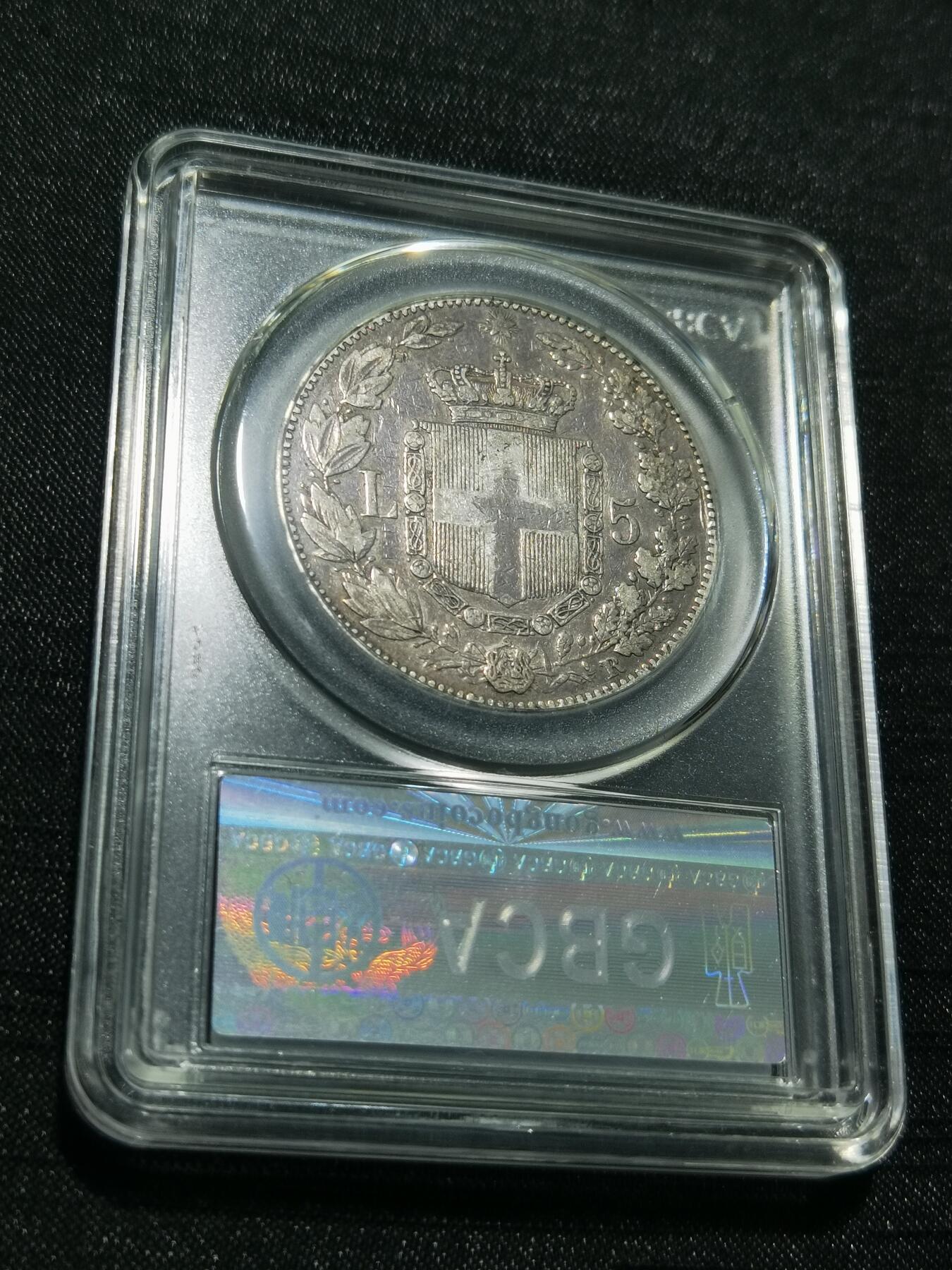 天下钱庄专场欢迎参拍 意大利翁贝托一世5里拉银币