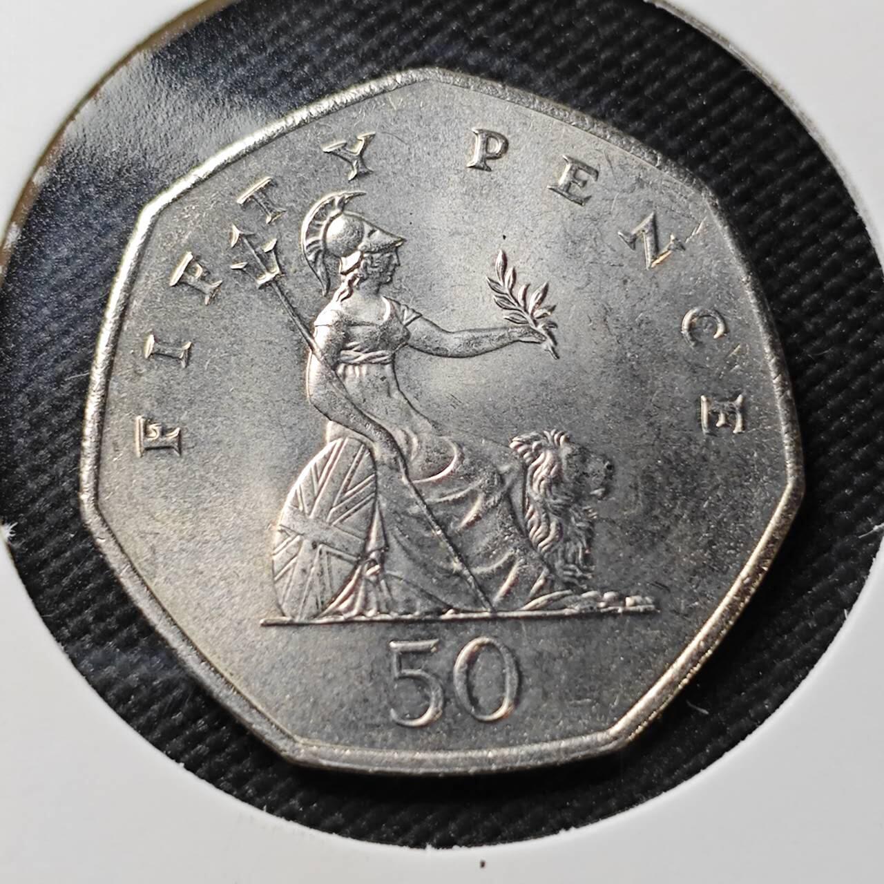 KK钱币收藏小铺  第396期  2月预留时间 周末发货  1997英国50便士 好品